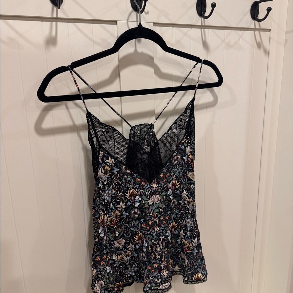 Zadig & Voltaire Black Floral Cami Top